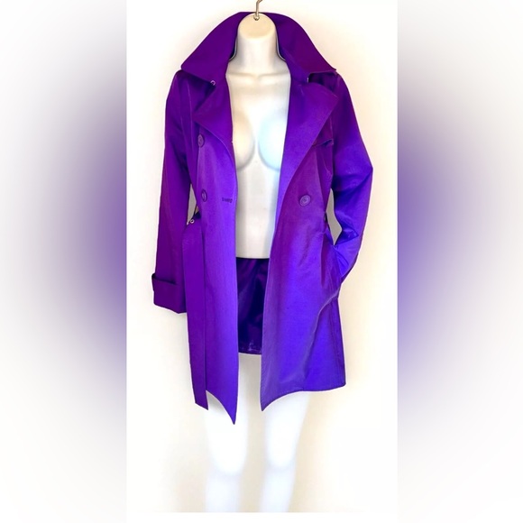 ☔️KENNETH COLE☔️ SHORT GOMMET BELT RAIN TRENCH COAT NWOT🌂 - Picture 6 of 16